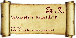 Sztupjár Kristóf névjegykártya